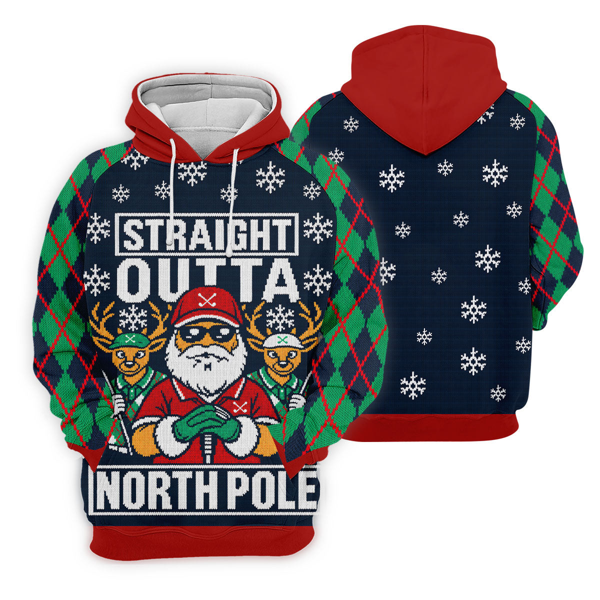 Straight Outta North Pole Christmas Golf Shirt, Womens Golf Tops, Ladies Golf Apparel