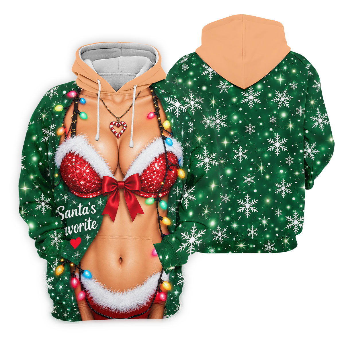Santa's Favorite Bikini Christmas Golf Shirt, Ladies Golf Apparel, Ladies Golf Tops