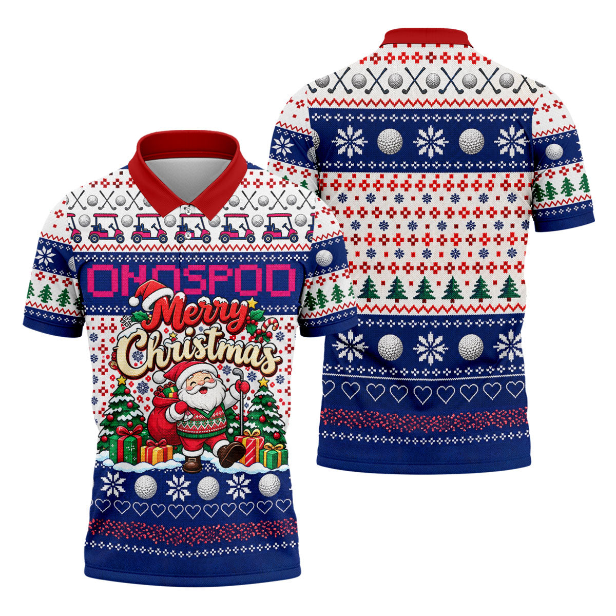 Santa Golf Balls Merry Christmas Golf Shirt, Mens Golf Polo, Golf Shirts For Men
