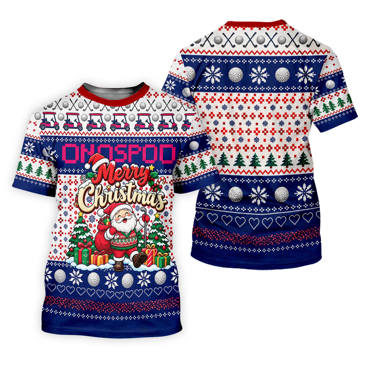 Santa Golf Balls Merry Christmas Golf Shirt, Mens Golf Polo, Funny Mens Golf Shirts