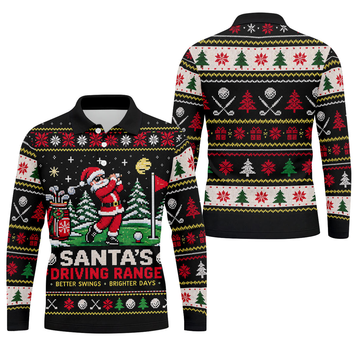 Santa Driving Range Christmas Golf Shirt, Golf Shirts For Men, Mens Golf Apparel