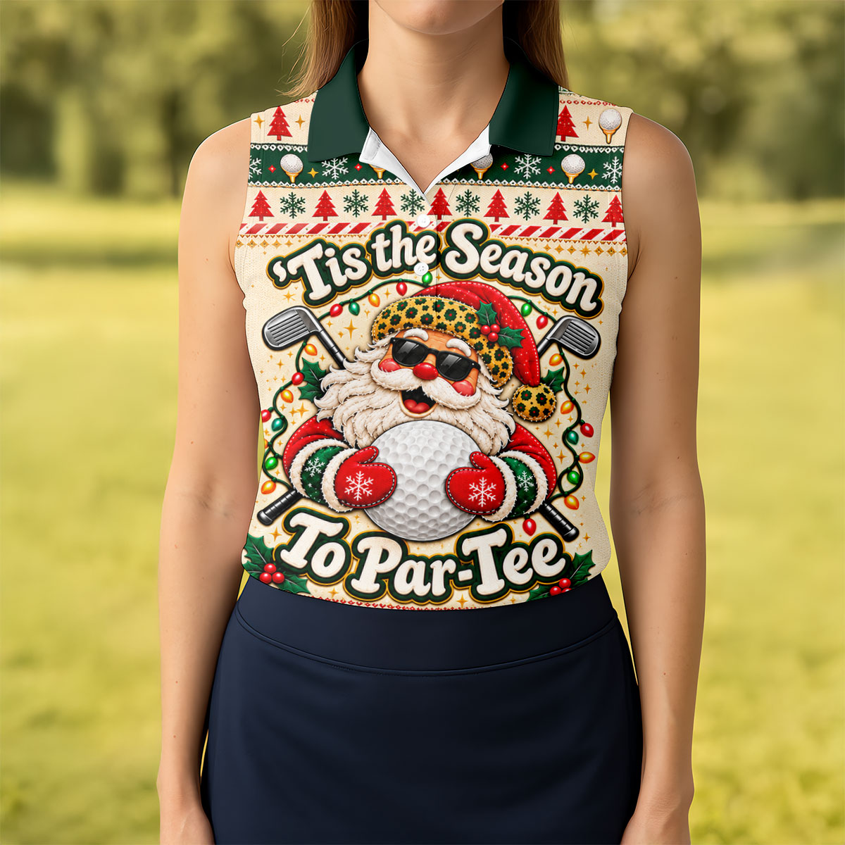 Tis The Season To Par-Tee Christmas Golf Shirt, Womens Golf Tops, Ladies Golf Shirts