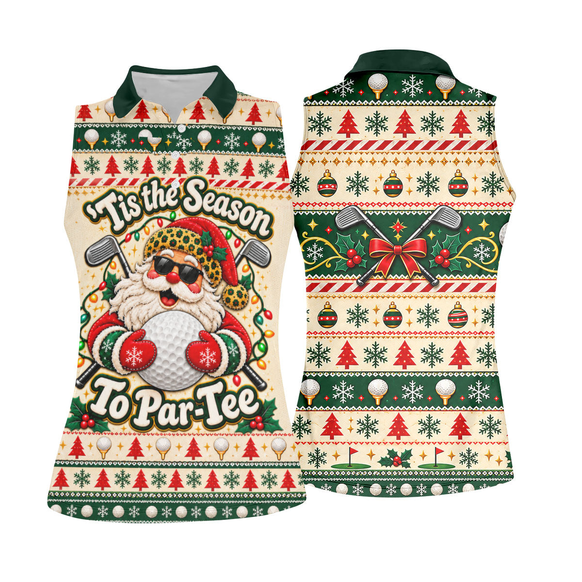 Tis The Season To Par-Tee Christmas Golf Shirt, Womens Golf Tops, Ladies Golf Shirts