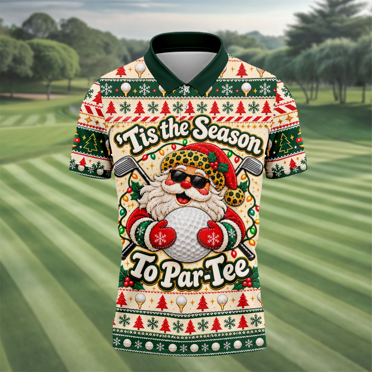 Tis The Season To Par-Tee Christmas Golf Shirt, Mens Golf Polo, Golf Shirts For Men