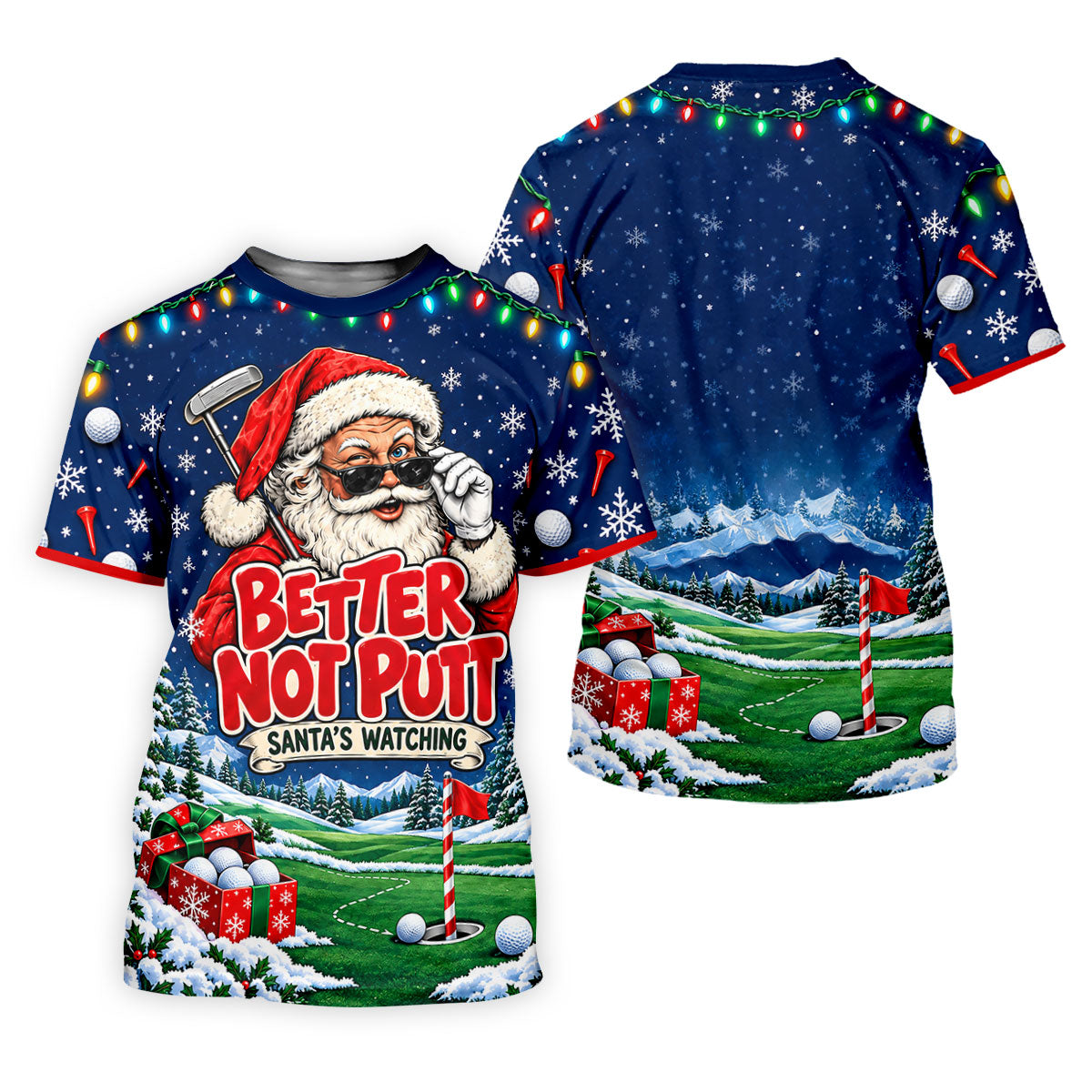 Better Not Putt Santa Christmas Golf Shirt, Golf Shirts For Men, Mens Golf Apparel