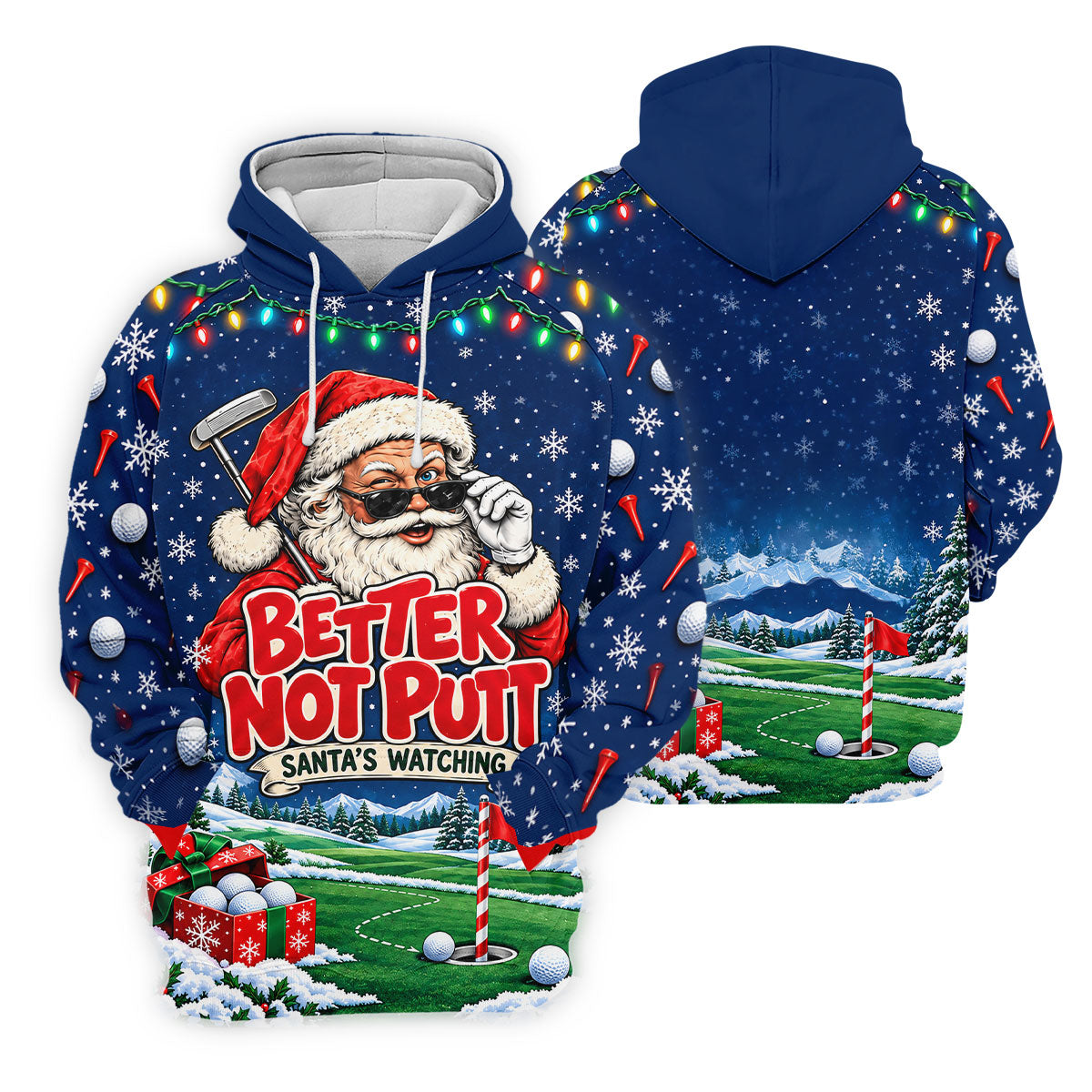 Better Not Putt Santa Christmas Golf Shirt, Womens Golf Tops, Ladies Golf Apparel
