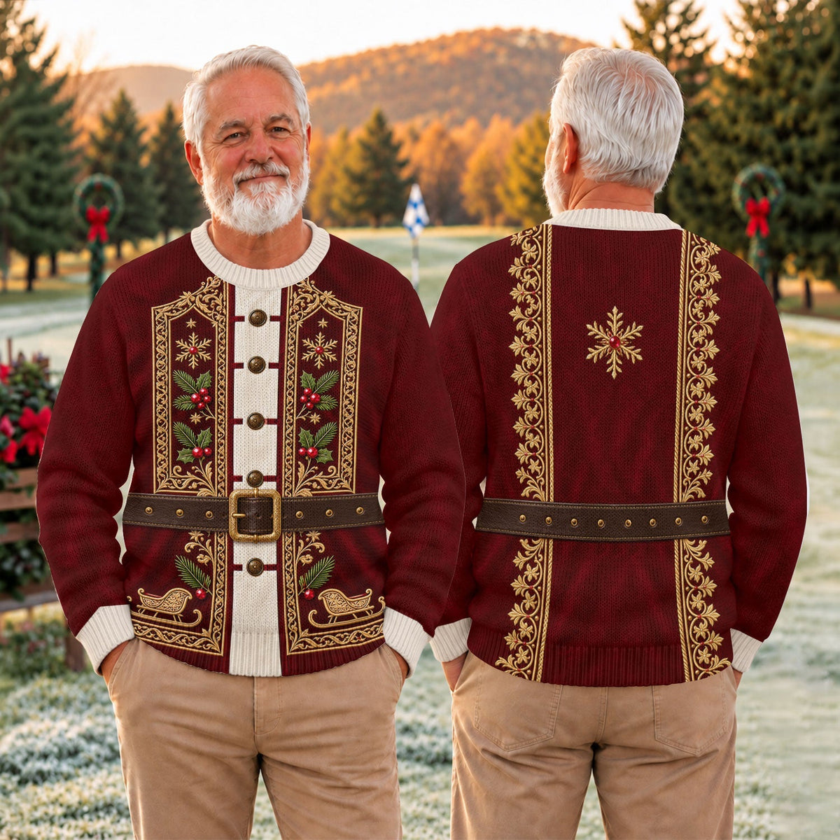 Ugly Christmas Sweater Vintage Tapestry, Ugly Sweater Party, Christmas Golf Gift