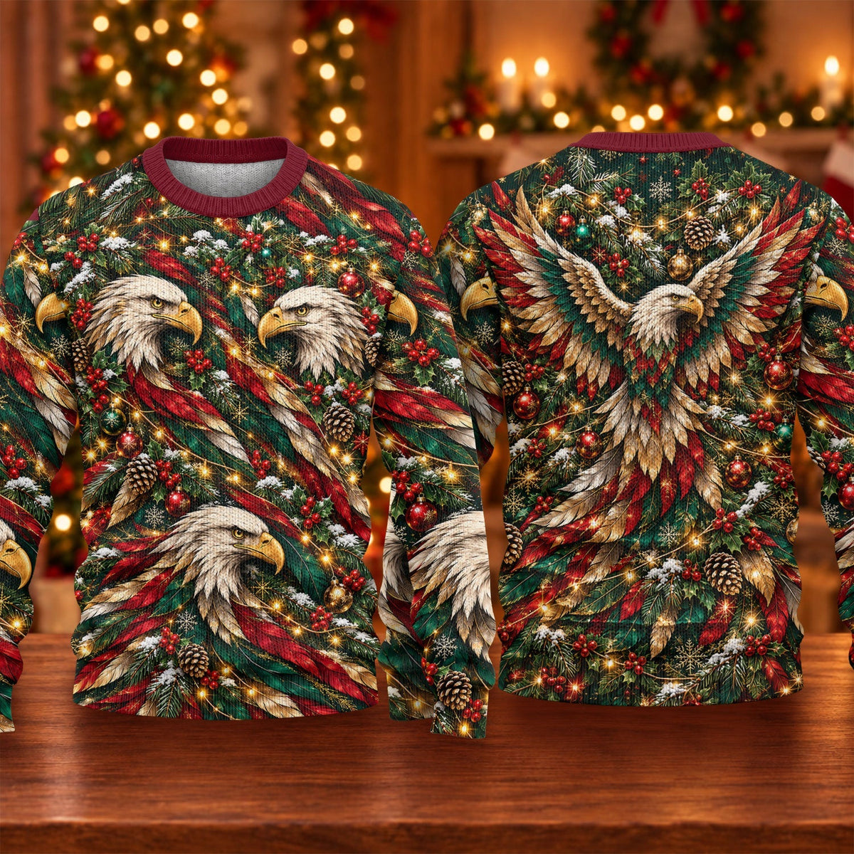 Ugly Christmas Sweater Eagle Pattern, Ugly Sweater Party, Christmas Party Outfit