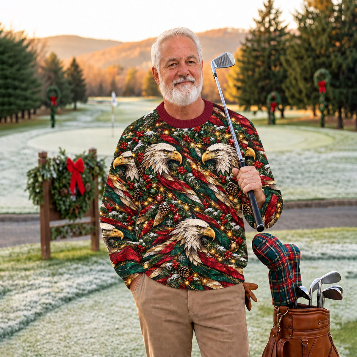 Ugly Christmas Sweater Eagle Pattern, Ugly Sweater Party, Christmas Party Outfit