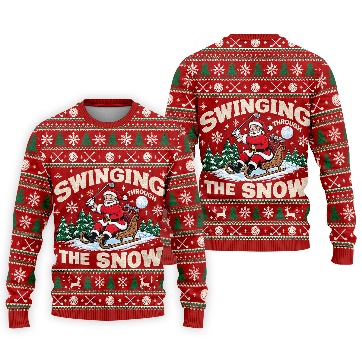 Swinging In The Snow Christmas Golf Shirt, Mens Golf Polo, Funny Mens Golf Shirts