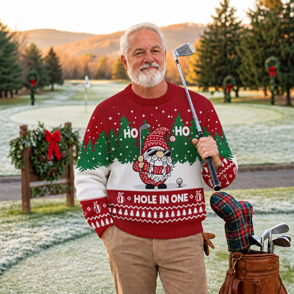 Ugly Christmas Sweater Ho Ho Ho Hole In One, Ugly Sweater Party, Funny Xmas Gift