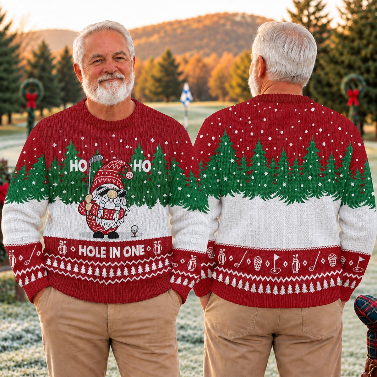 Ugly Christmas Sweater Ho Ho Ho Hole In One, Ugly Sweater Party, Funny Xmas Gift