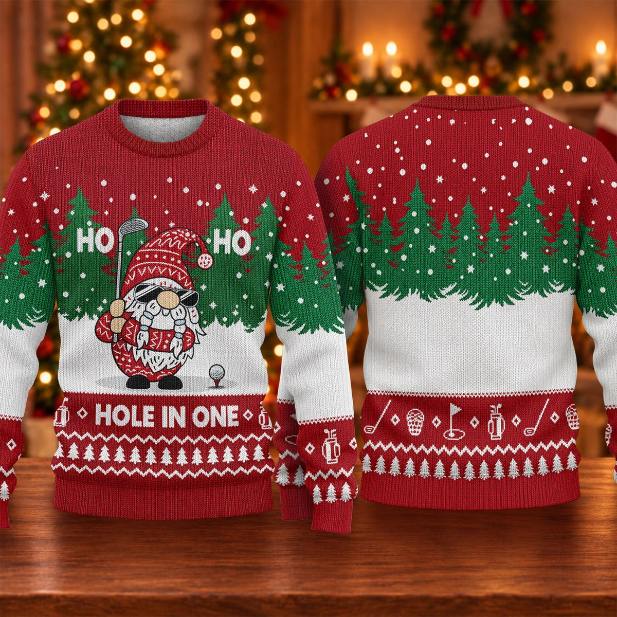 Ugly Christmas Sweater Ho Ho Ho Hole In One, Ugly Sweater Party, Funny Xmas Gift