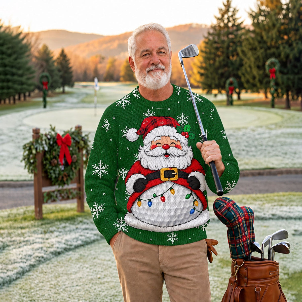 Ugly Christmas Sweater Santa Golf Ball Snowman, Ugly Sweater Party, Christmas Gifts
