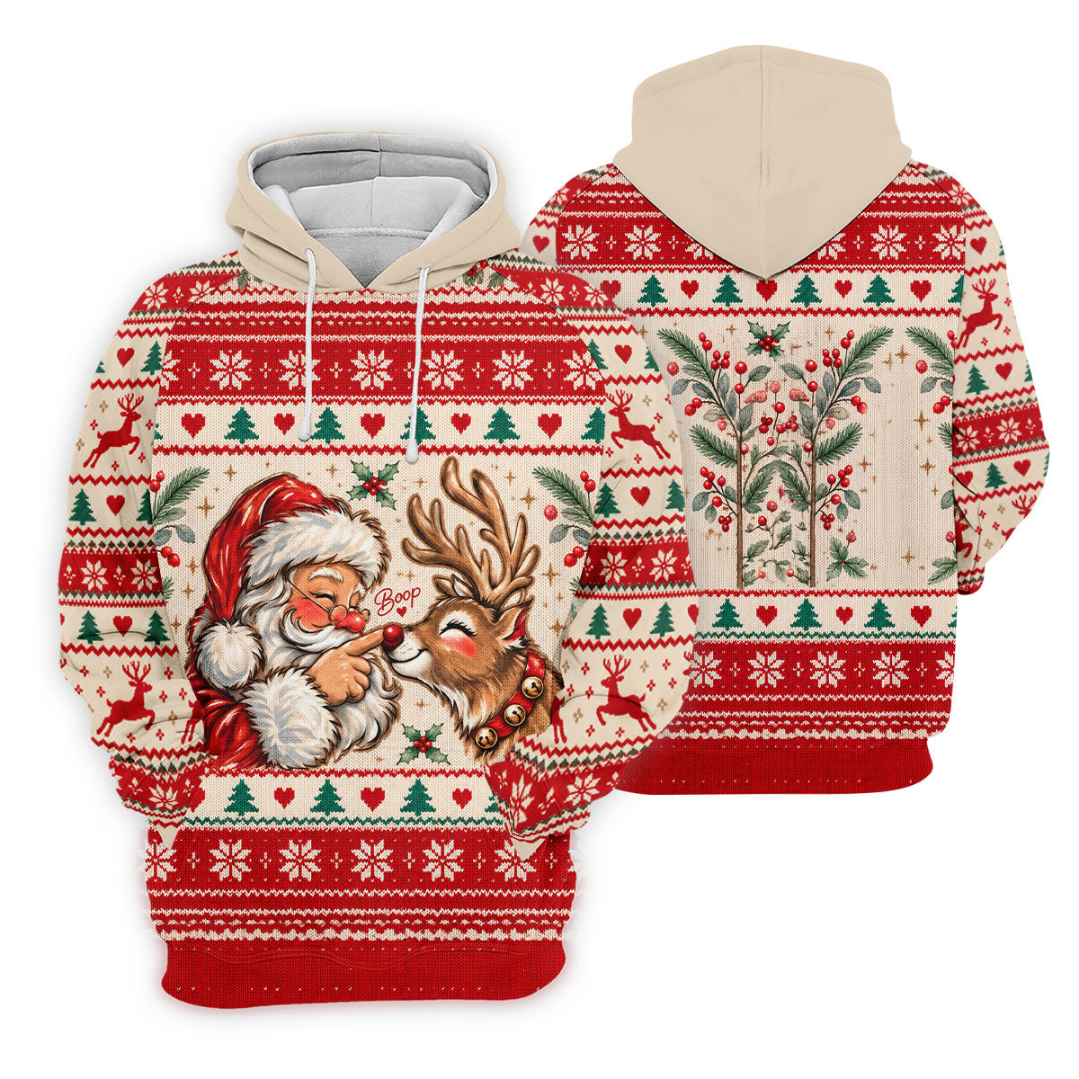 Santa Reindeer Christmas Golf Shirt, Mens Golf Apparel, Mens Holiday Golf Shirts
