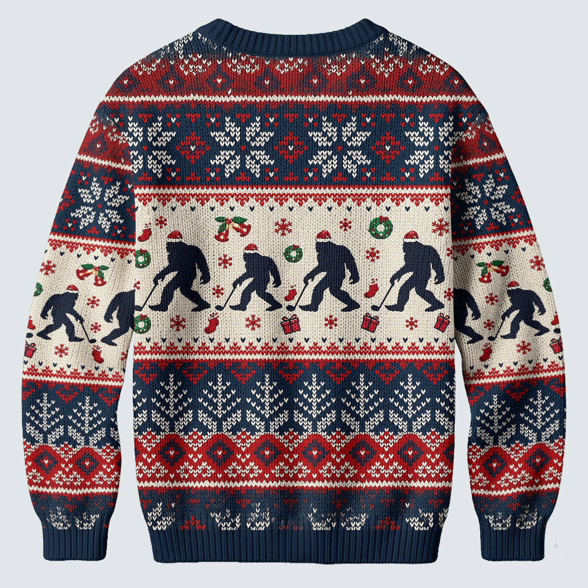 Ugly Christmas Sweater Bigfoot Santa, Christmas Golf Gift, Funny Holiday Sweater