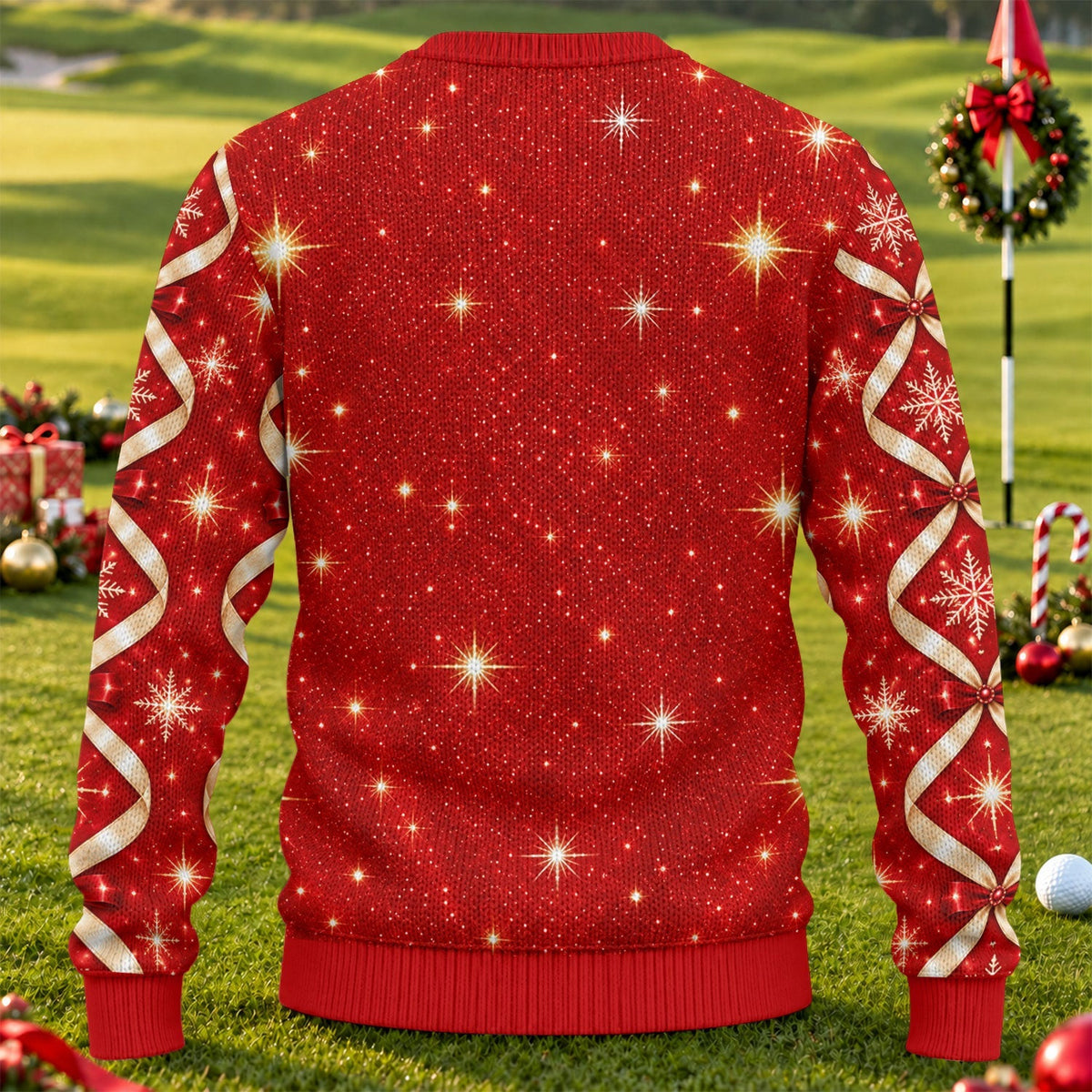Glitter Santa Bra Fur Trim Ugly Christmas Sweater, Golf Lover Gifts, Funny Xmas Gift