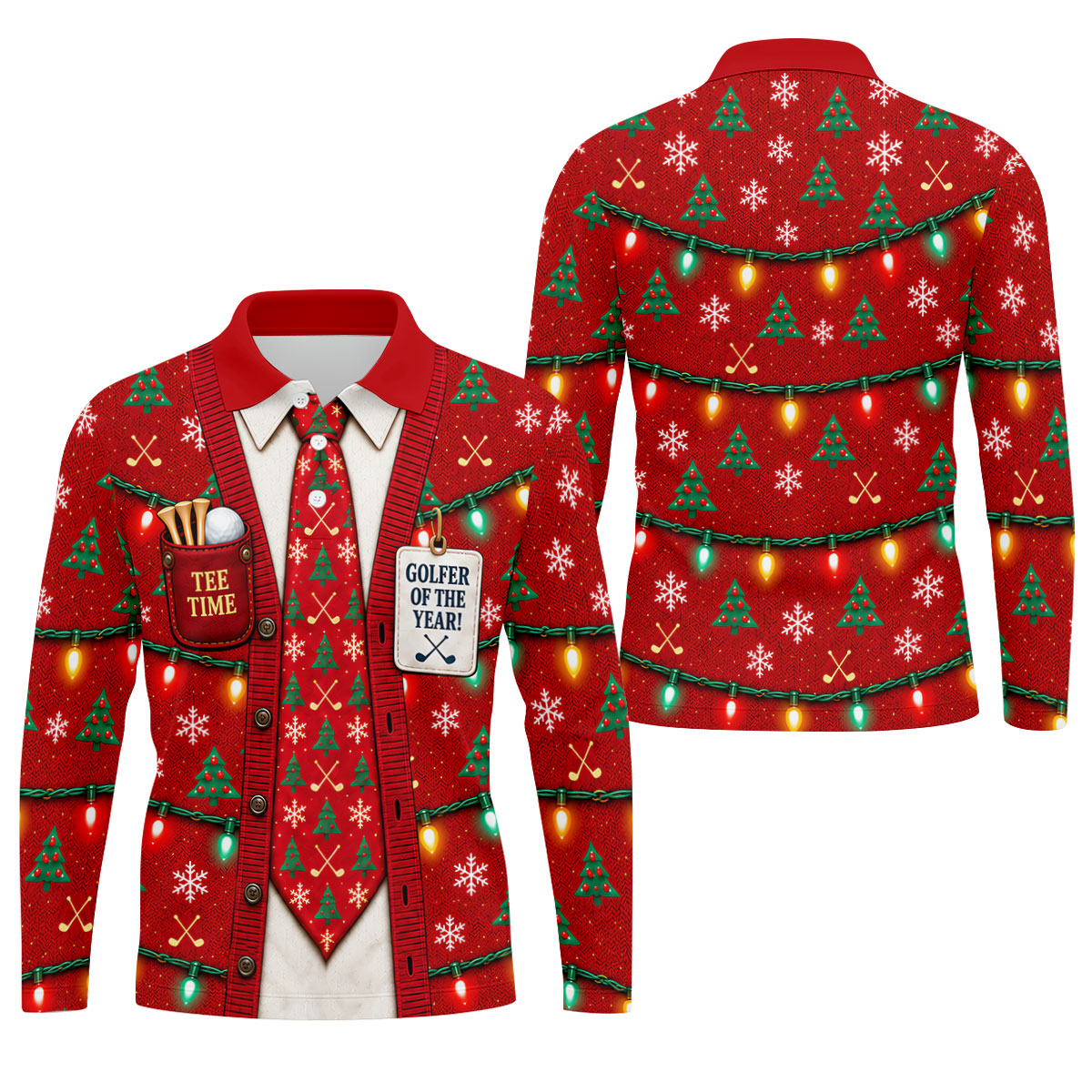 Golfer Of The Year Tie Christmas Golf Shirt, Golf Shirts For Men, Mens Golf Clothing