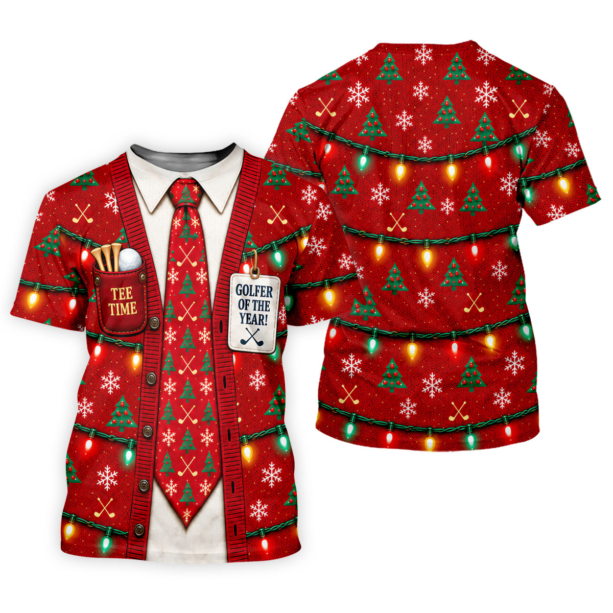 Golfer Of The Year Tie Christmas Golf Shirt, Golf Shirts For Men, Mens Golf Clothing