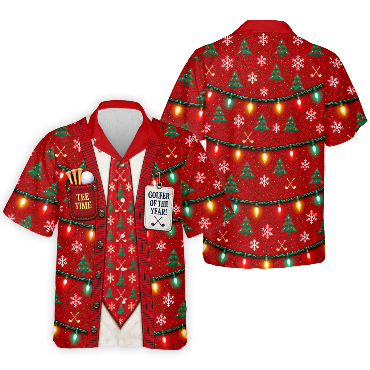Golfer Of The Year Tie Christmas Golf Shirt, Golf Shirts For Men, Mens Golf Clothing