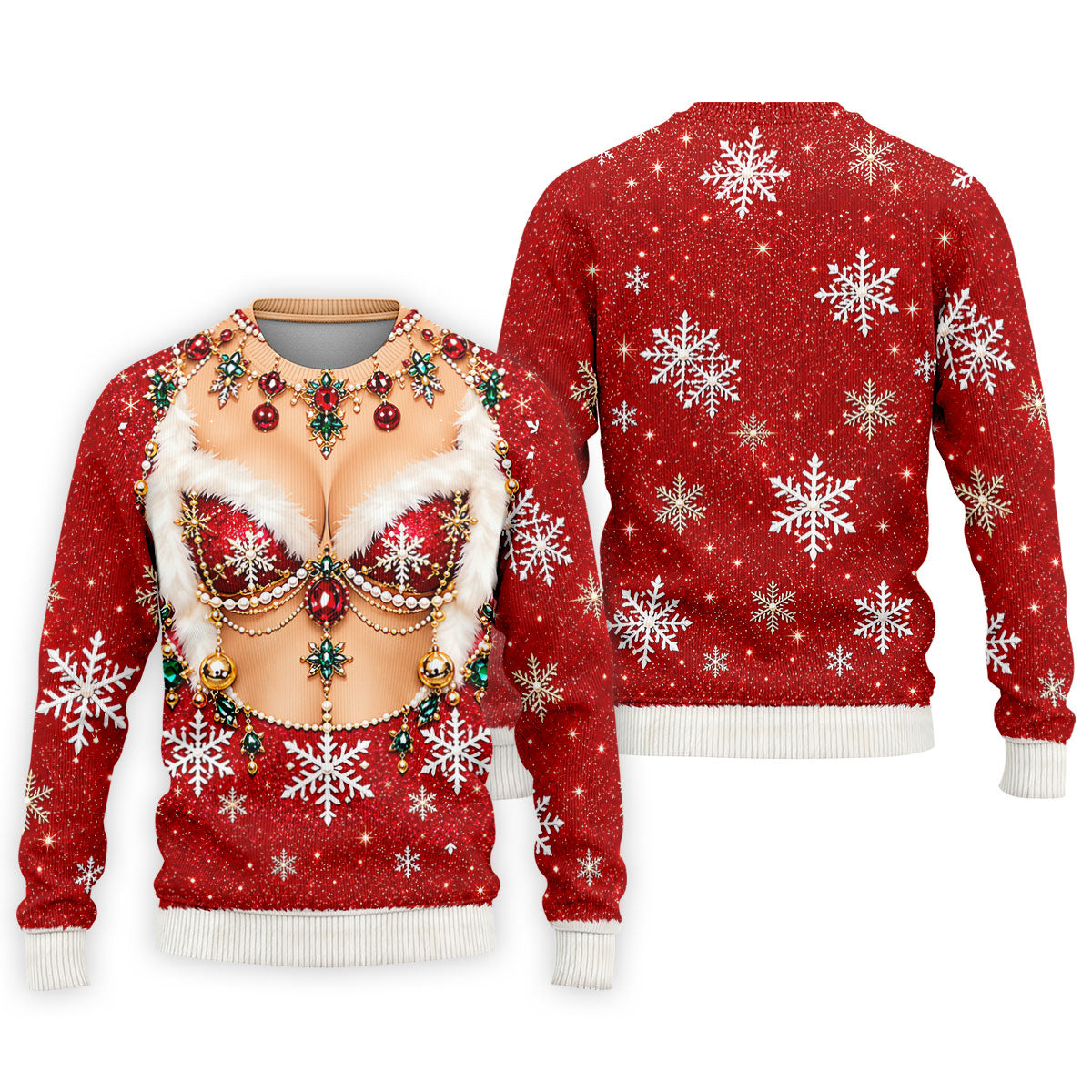 Jeweled Glitter Bra Christmas Golf Shirt, Golf Polo For Men, Mens Holiday Golf Shirts
