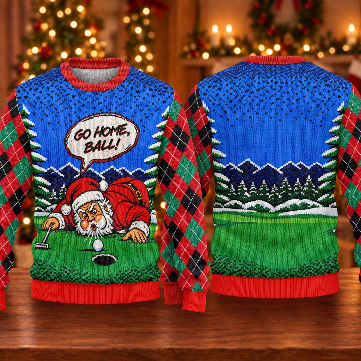 Go Home Ball Santa Putting Ugly Christmas Sweater, Funny Xmas Gift, Christmas Gifts