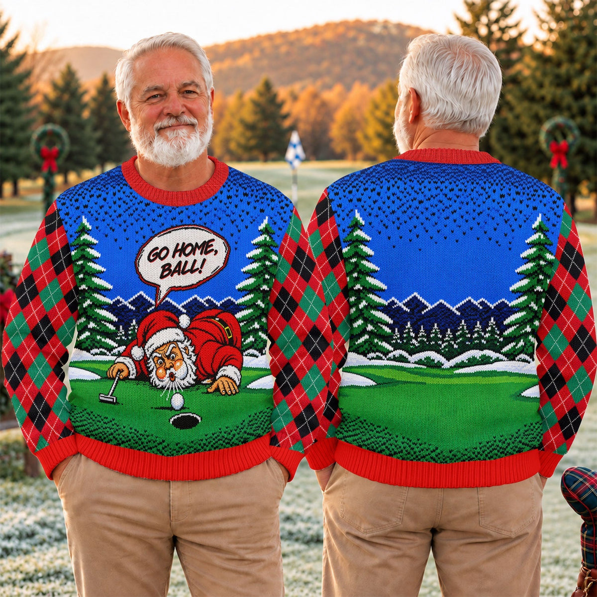 Go Home Ball Santa Putting Ugly Christmas Sweater, Funny Xmas Gift, Christmas Gifts