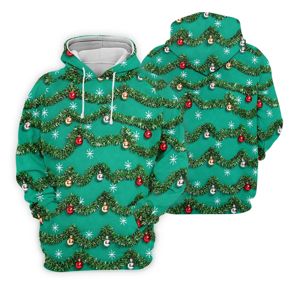 Tinsel Garland Ornaments Christmas Golf Shirt, Ladies Golf Shirts, Womens Golf Shirts