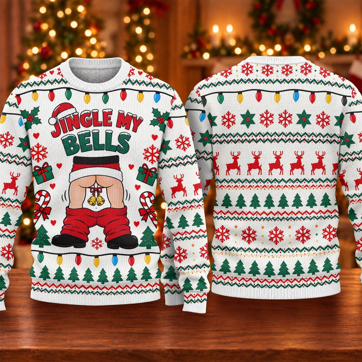 Jingle My Bells Pants Down Ugly Christmas Sweater, Funny Xmas Gift, Christmas Gifts