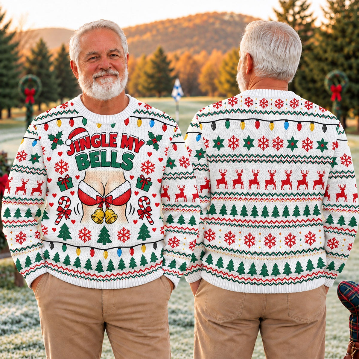 Jingle My Bells Busty Bells Ugly Christmas Sweater, Golf Lover Gifts, Funny Xmas Gift