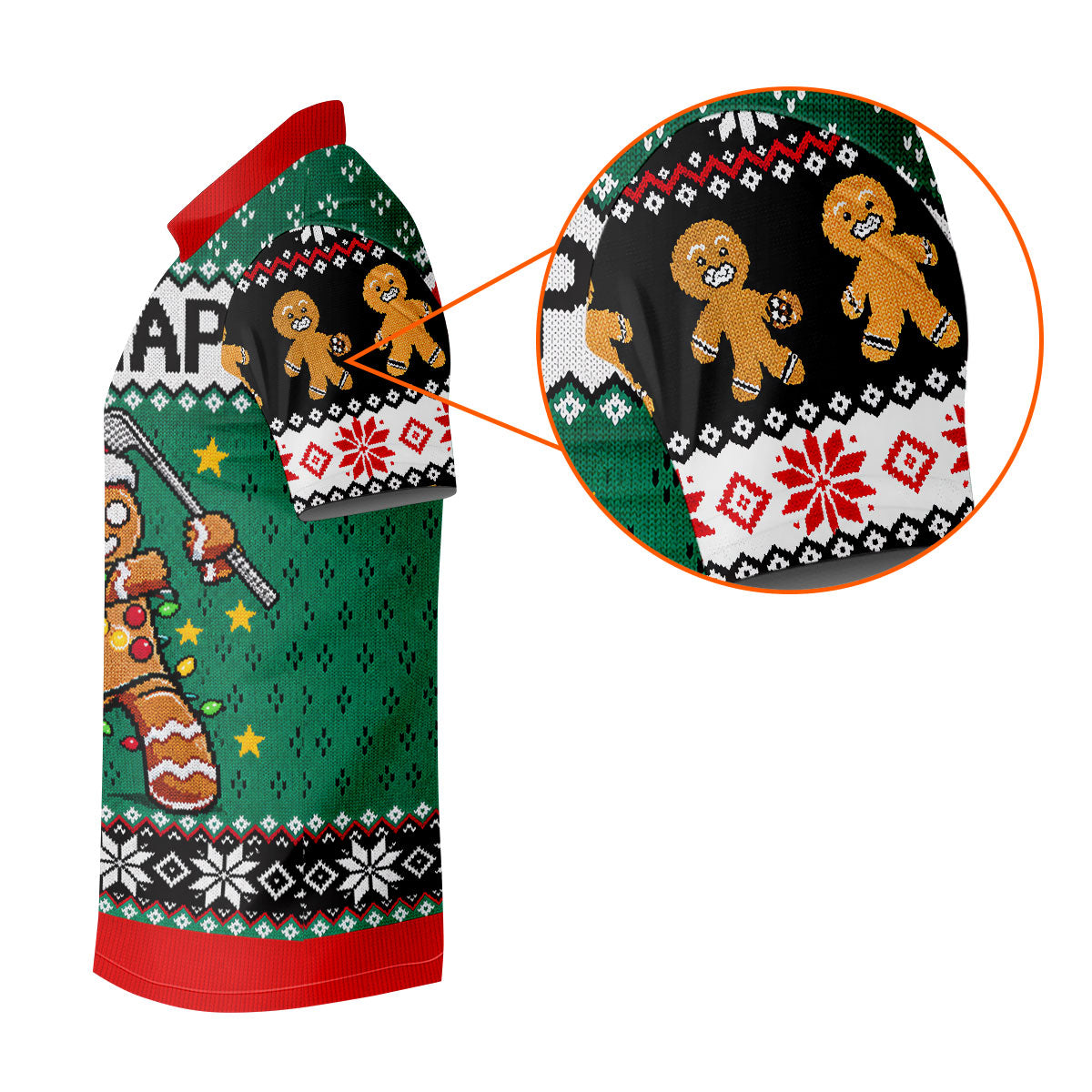 Oh Snap Gingerbread Christmas Golf Shirt, Mens Holiday Golf Shirts, Golf Polo For Men