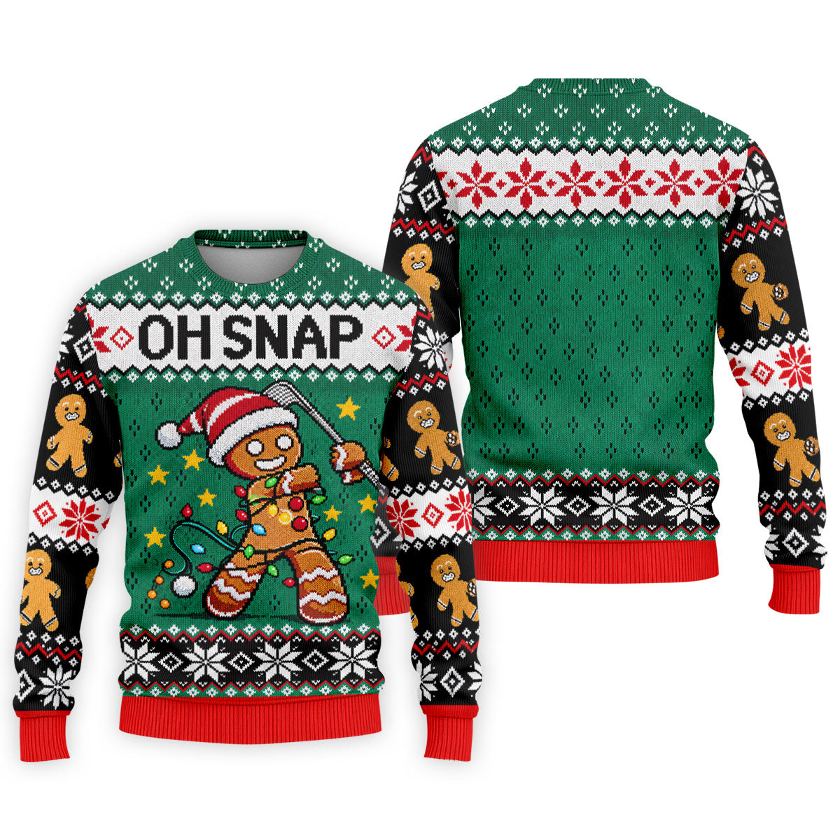 Oh Snap Gingerbread Christmas Golf Shirt, Mens Holiday Golf Shirts, Golf Polo For Men