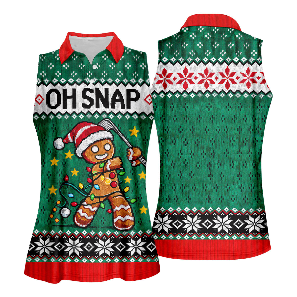 Oh Snap Gingerbread Christmas Golf Shirt, Golf Gifts For Women, Ladies Golf Tops