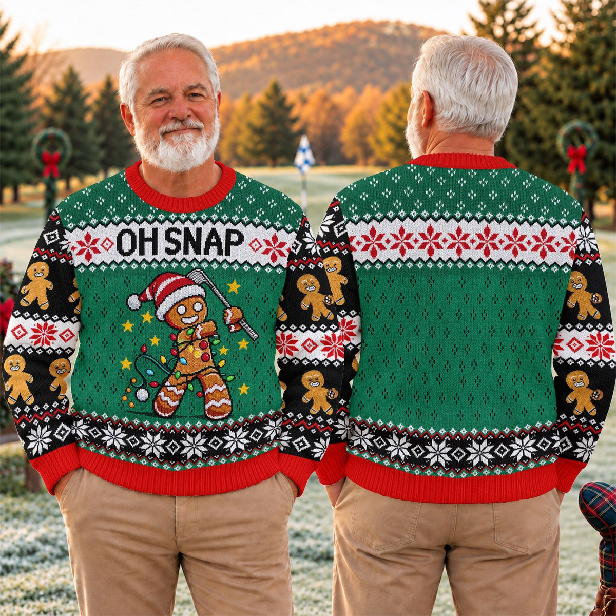 Oh Snap Gingerbread Ugly Christmas Sweater, Holiday Party Sweater, Ugly Sweater Party