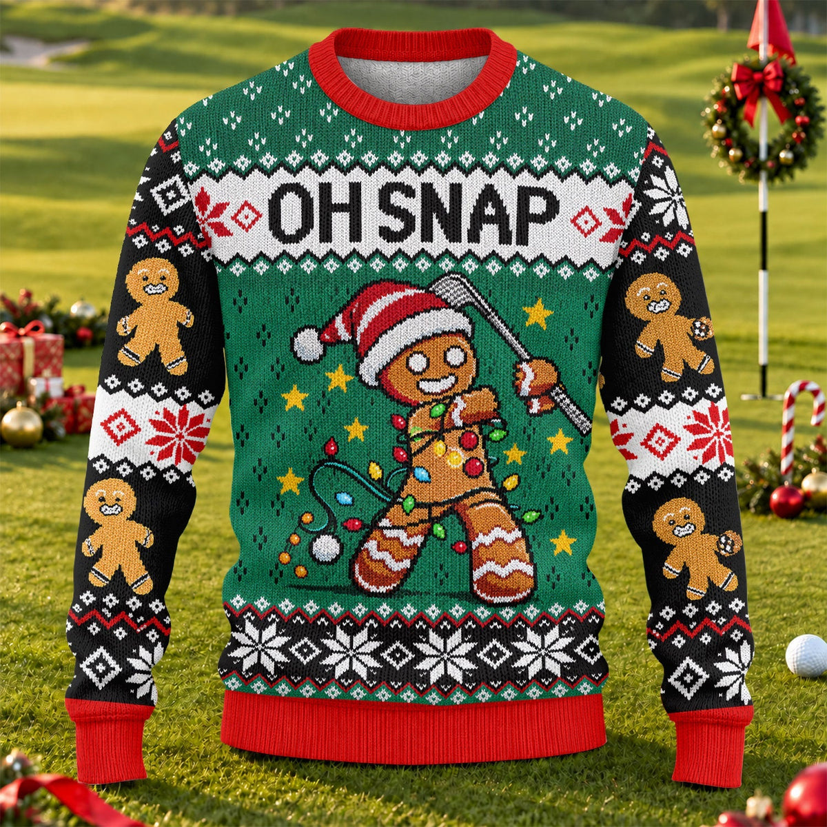 Oh Snap Gingerbread Ugly Christmas Sweater, Holiday Party Sweater, Ugly Sweater Party
