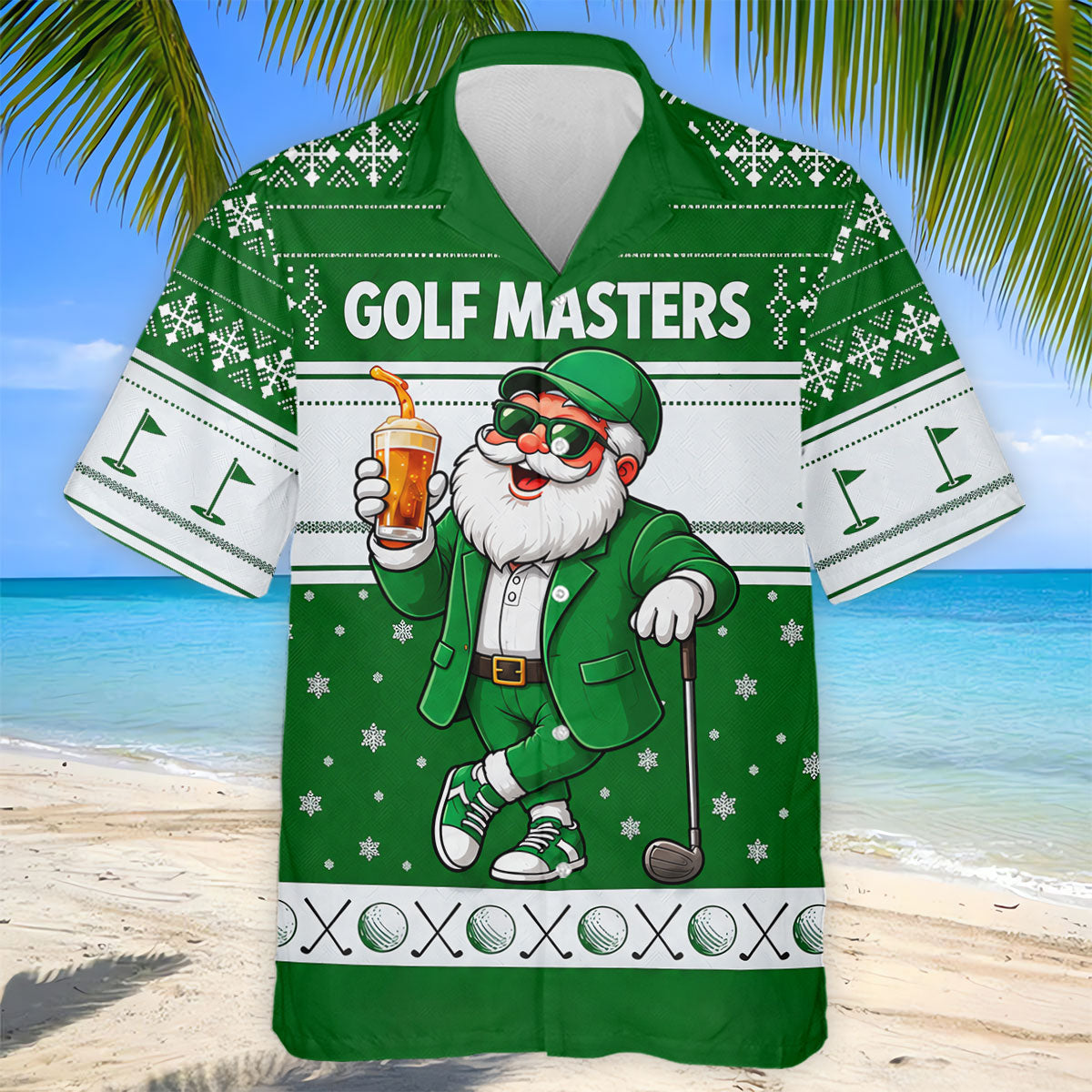 Green Jacket Santa Beer Christmas Golf Shirt, Golf Shirts For Men, Golf Polo For Men