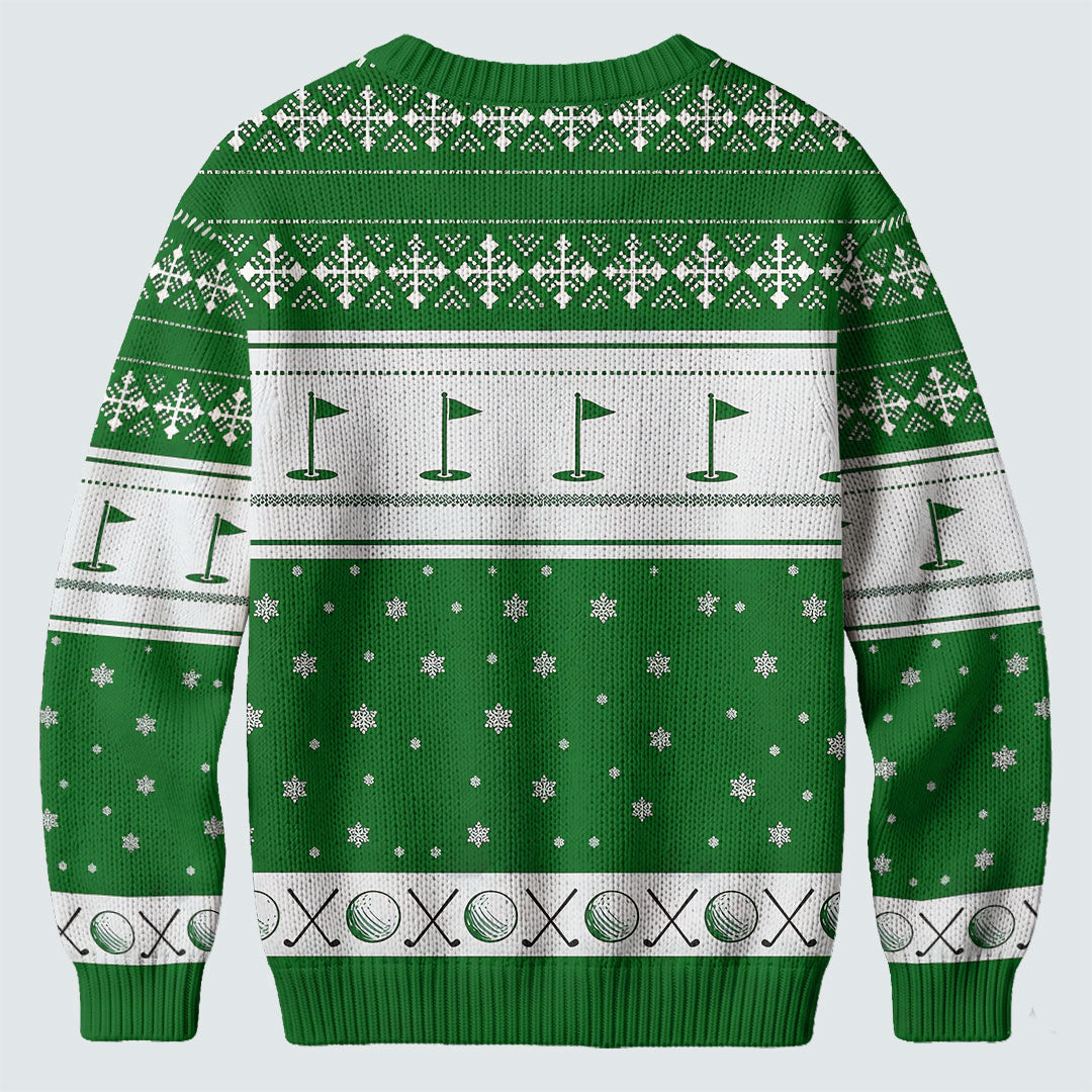 Green Jacket Santa Beer Ugly Christmas Sweater, Christmas Golf Gift, Golf Lover Gifts