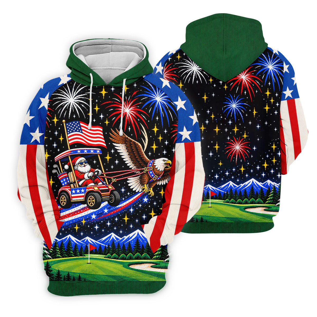 Eagle Santa Golf Cart Christmas Golf Shirt, Ladies Golf Shirts, Golf Shirts For Women