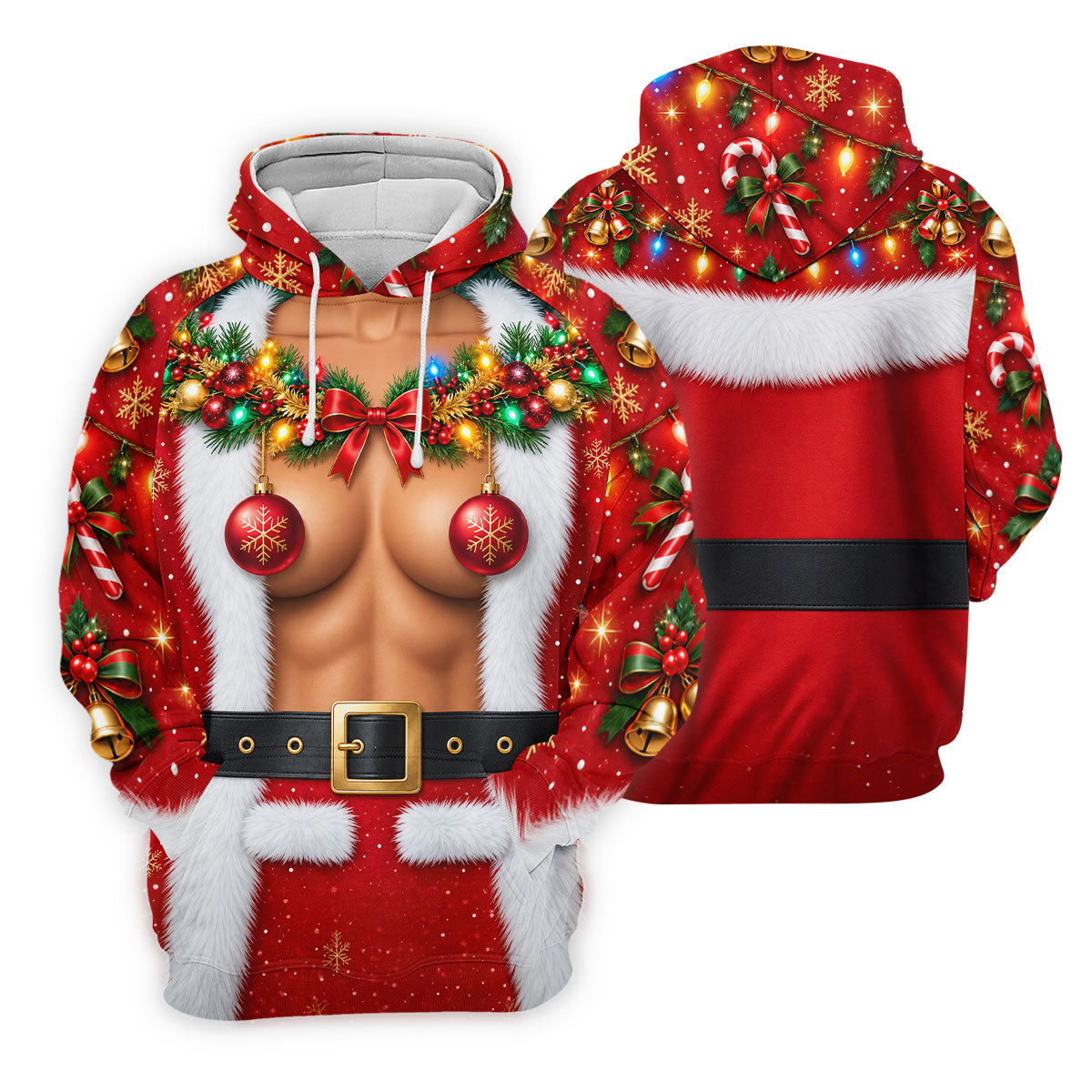 Ornament Pasties Santa Christmas Golf Shirt, Womens Golf Apparel, Ladies Golf Apparel