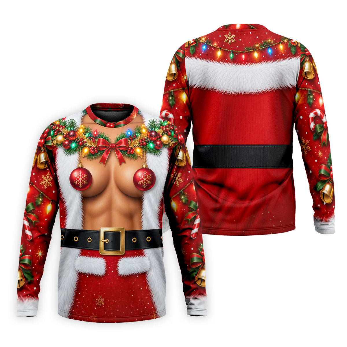 Ornament Pasties Santa Christmas Golf Shirt, Mens Golf Shirts, Funny Mens Golf Shirts