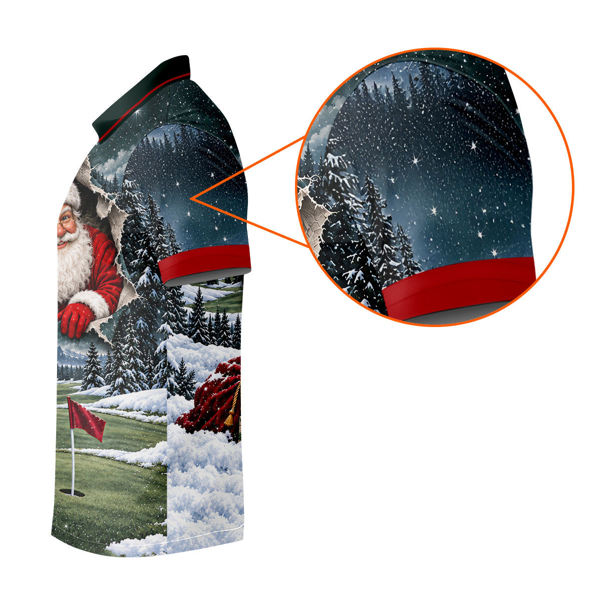 Santa Peeking Golf Green Christmas Golf Shirt, Golf Gifts For Women, Womens Golf Tops