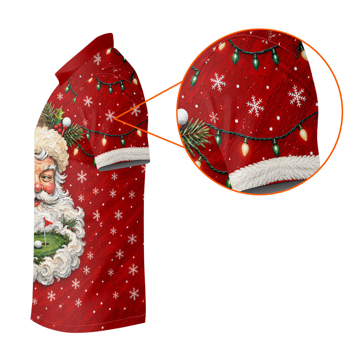 Camo Hat Santa Face Christmas Golf Shirt, Mens Holiday Golf Shirts, Mens Golf Apparel