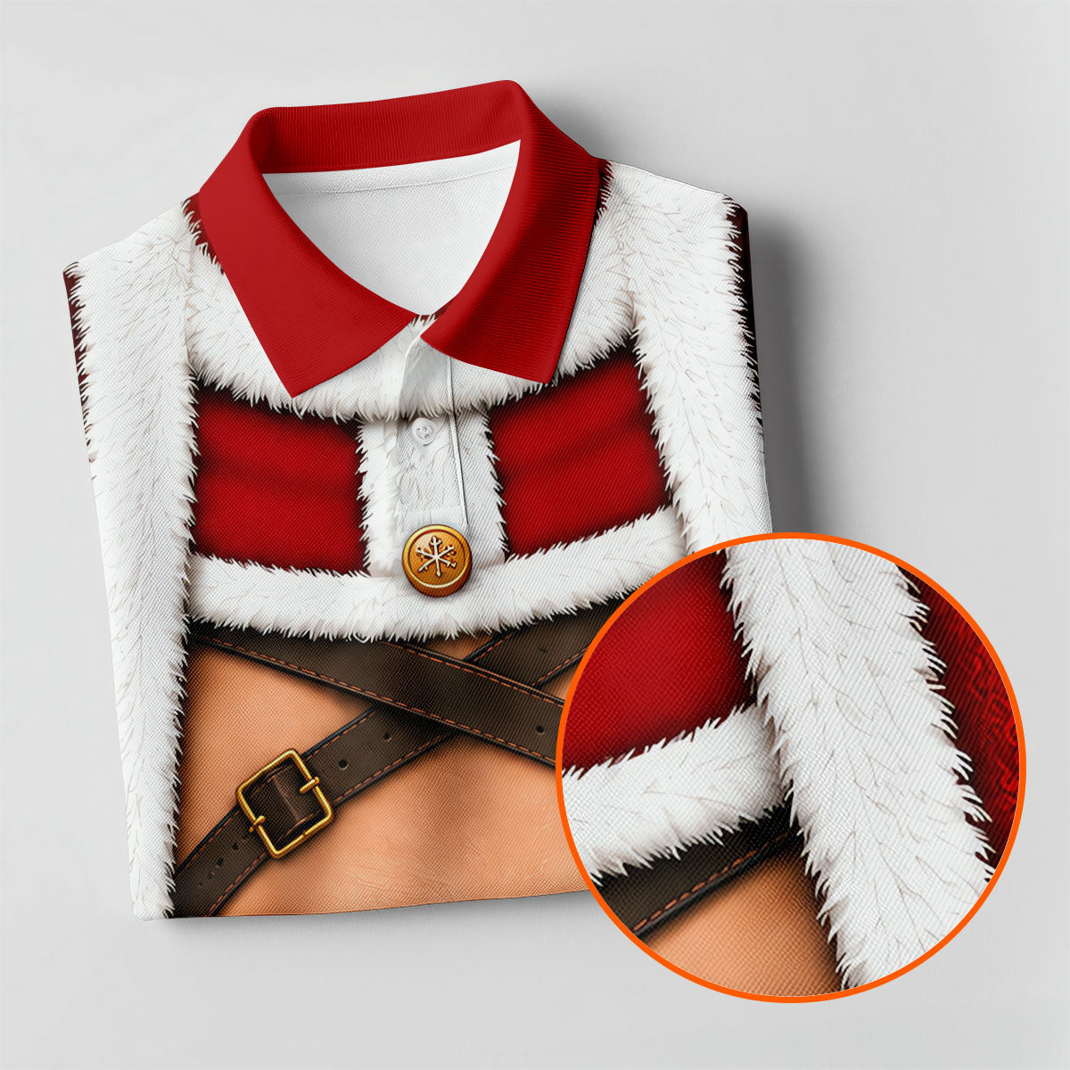 Santa Belly Harness Vest Christmas Golf Shirt, Golf Shirts For Men, Golf Polo For Men