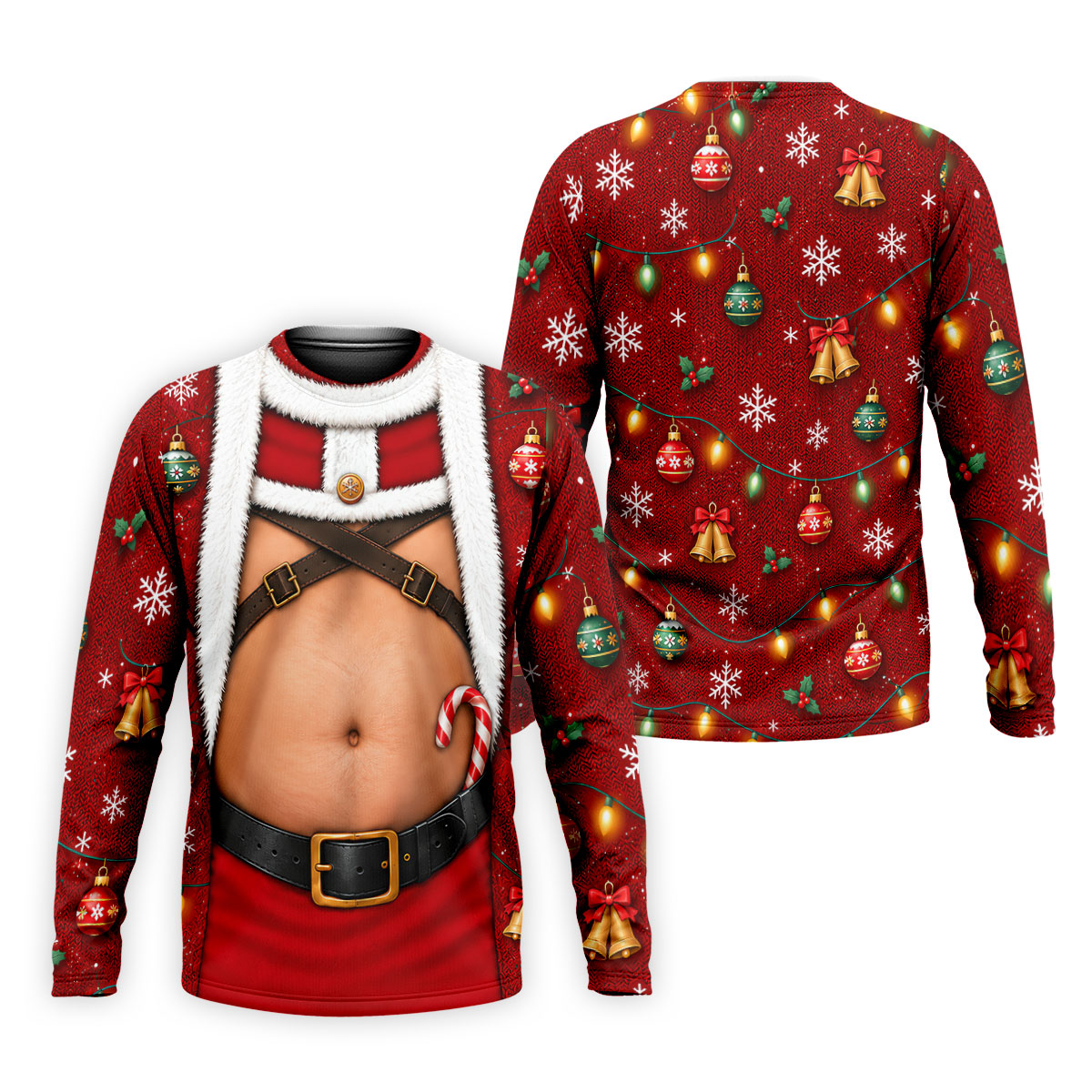 Santa Belly Harness Vest Christmas Golf Shirt, Golf Shirts For Men, Golf Polo For Men