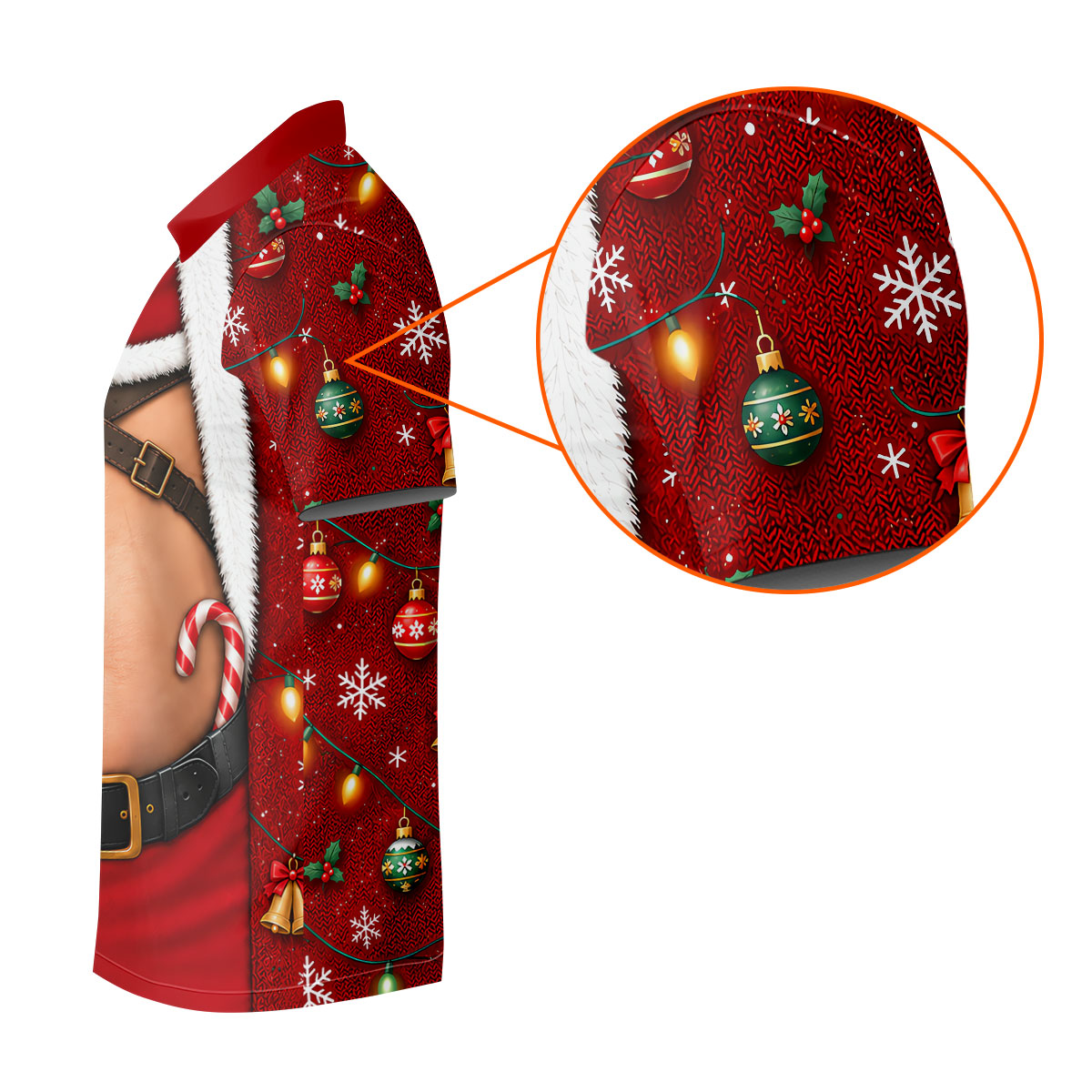 Santa Belly Harness Vest Christmas Golf Shirt, Golf Shirts For Men, Golf Polo For Men