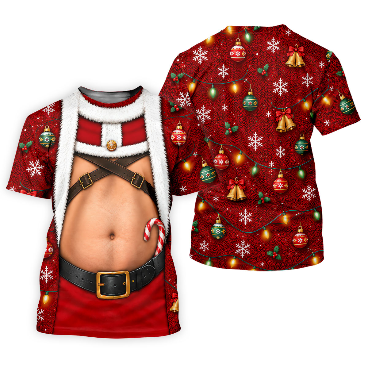 Santa Belly Harness Vest Christmas Golf Shirt, Golf Shirts For Men, Golf Polo For Men