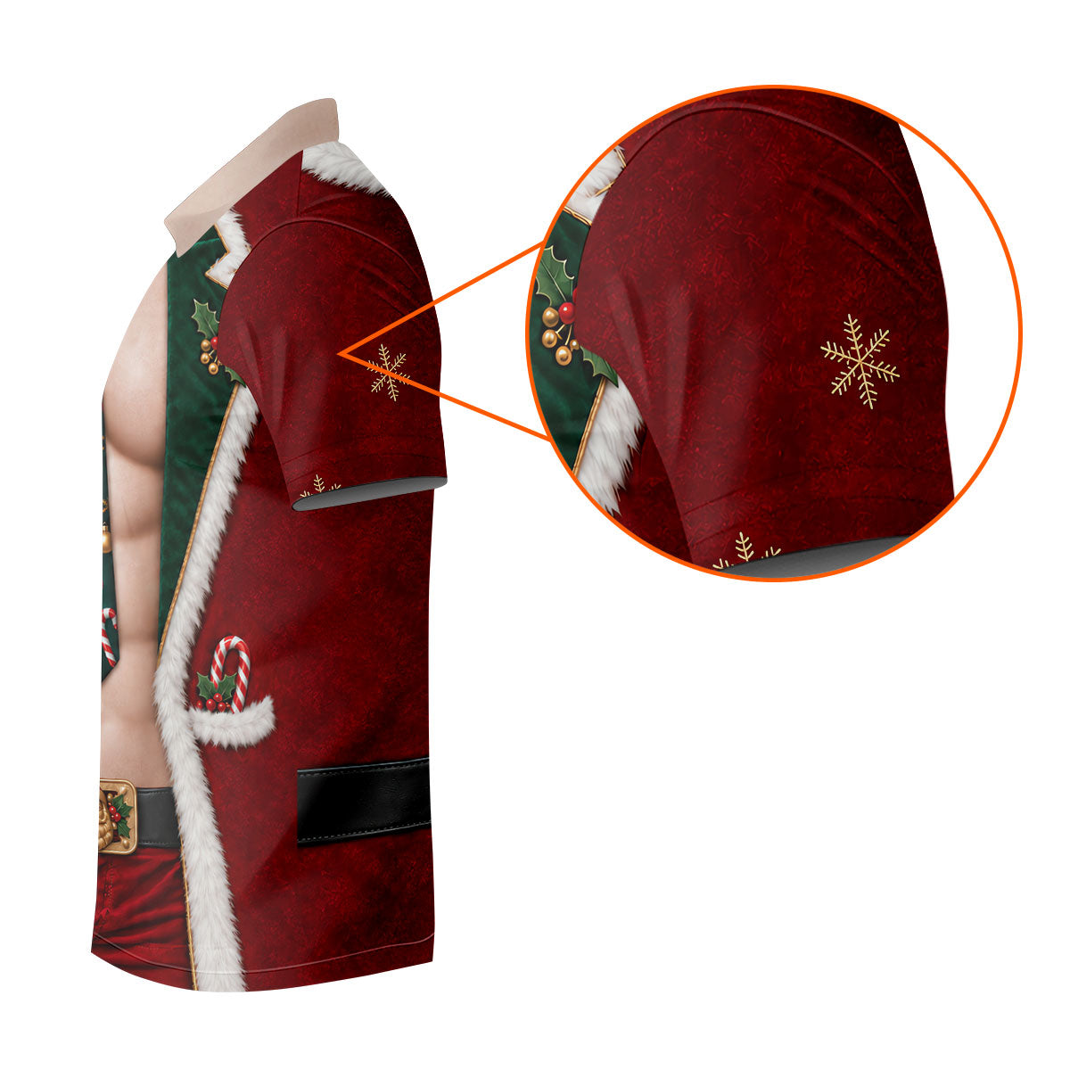Santa Suit Tie Six Pack Christmas Golf Shirt, Golf Shirts For Men, Mens Golf Shirts