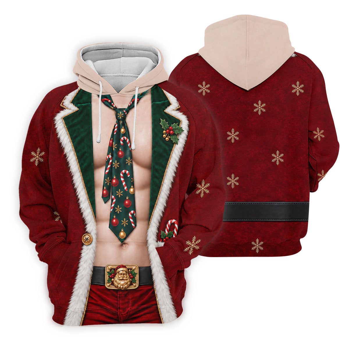 Santa Suit Tie Six Pack Christmas Golf Shirt, Golf Shirts For Men, Mens Golf Shirts