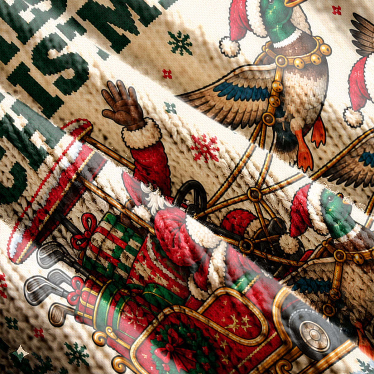 Birdies Santa Duck Sleigh Ugly Christmas Sweater, Golf Lover Gifts, Christmas Gifts