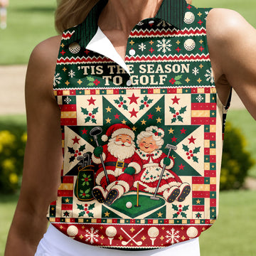 Tis The Season To Golf Christmas Golf Shirt, Womens Golf Shirts, Ladies Golf Apparel